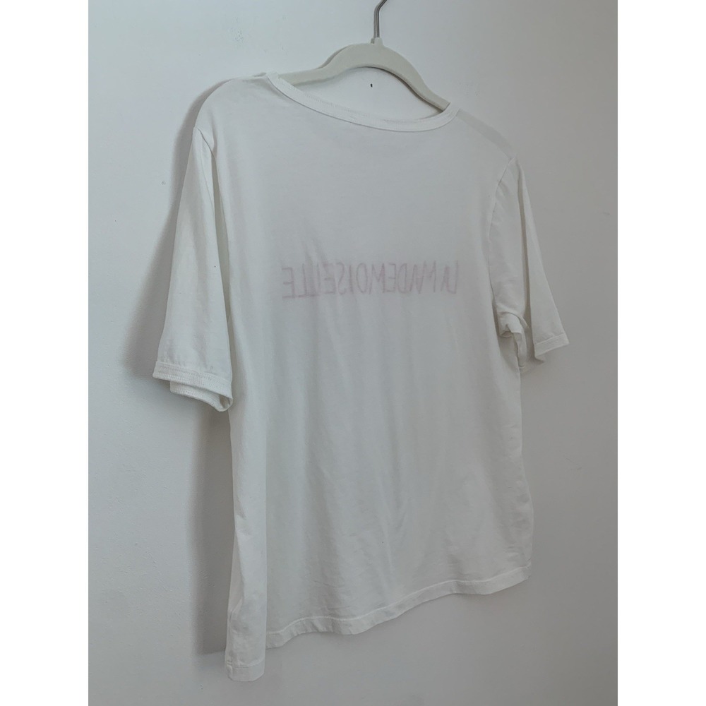 A Loves A La Mademoiselle Tshirt Sz M White Short Sleeve French Girl Paris Basic - Picture 5 of 8